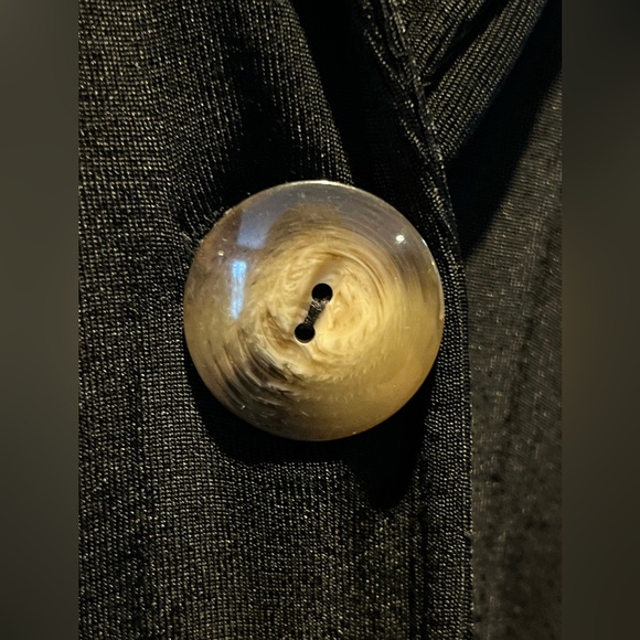 Chico's Travelers black slinky knit one-button V neck cardigan Size 1/M - Picture 6 of 14